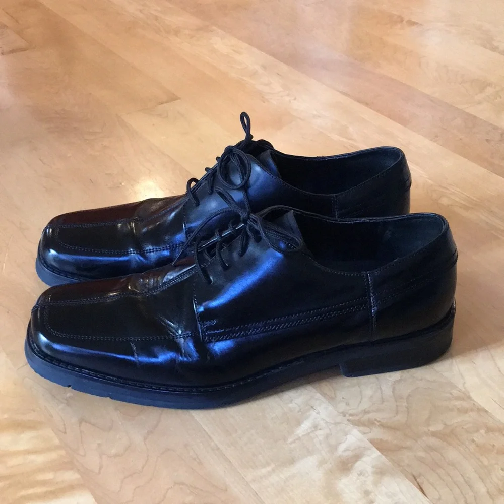 NUNN BUSH | Black Leather Dress Shoes Square Toe Oxford